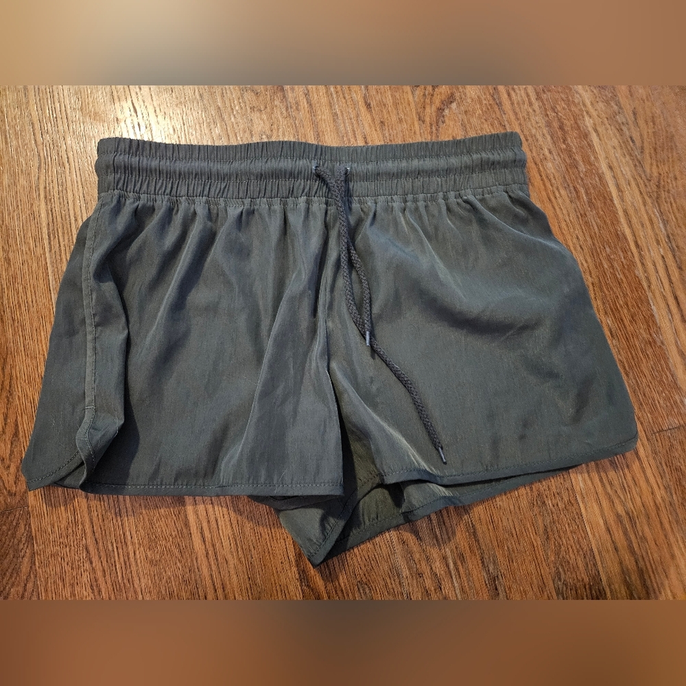 Forever 21 Green Tie Waist Athletic Shorts